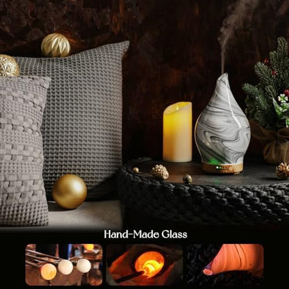 Porseme Essential Oil Diffuser 150ml Handmade Glass Diffuser 6H Runtime