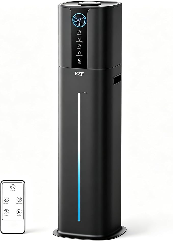 KZF 9L Humidifiers for Bedroom Large Room, 2.3Gal Cool Mist Top Fill Diffuser, Remote Control, 3 Mist Modes, Quiet Humidifier for Home Office Plant (Remote Control, Black)