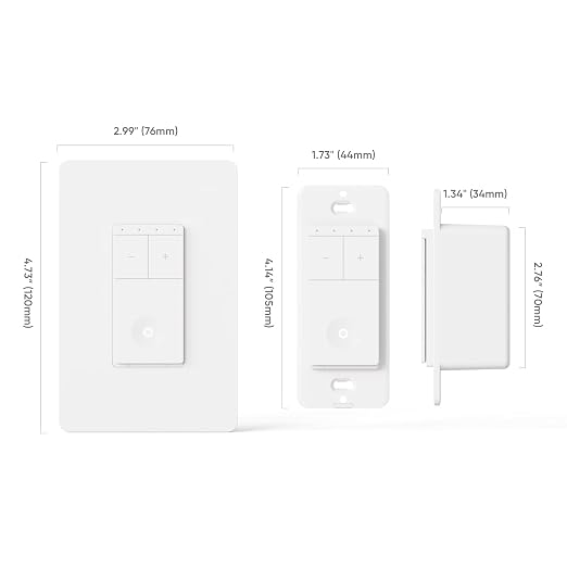 TREATLIFE Smart Fan Switch, 4 Speed Fan Switch for Ceiling Fan, Neutral Wire Required, 2.4GHz WiFi Smart Ceiling Fan Control Works with Alexa, Google Home, Remote Control, Schedule, No Hub Required