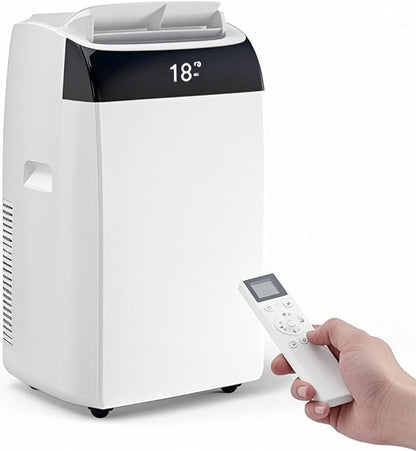 GAOMON 14000 BTU Portable Air Conditioners With Remote Control,3-In-1 Free Standing Cooling AC Unit With Fan & Dehumidifier,Smart/Sleep Mode,3 Speed,Auto Swing,24H Timer,White Lid
