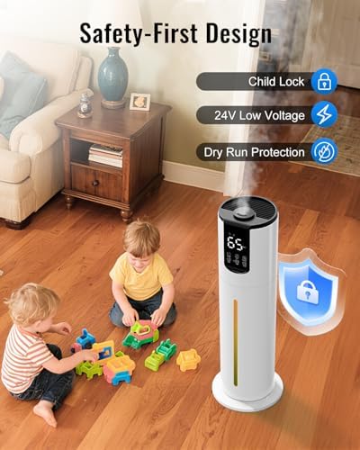 Lacidoll 8L Humidifiers for bedroom, Humidifiers large room up to 500 sq ft, Easy to Clean Humidifier with Fully Washable Parts, Ultrasonic Cool Mist Humidifier for Home Plants Baby Nursery Office