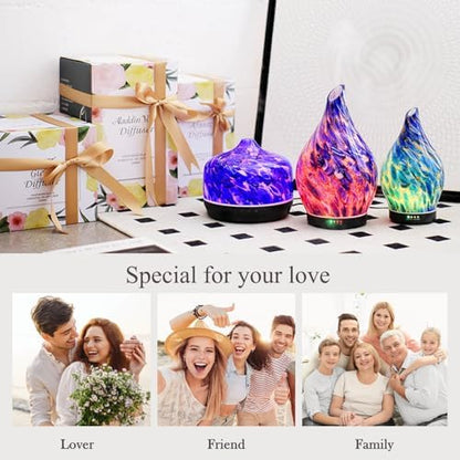 Porseme Essential Oil Diffuser 150ml Handmade Glass Diffuser 6H Runtime