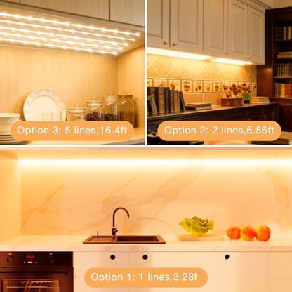 DAYBETTER Under Cabinet Lighting Kit,8 PCS White LED Strip Lights with APP