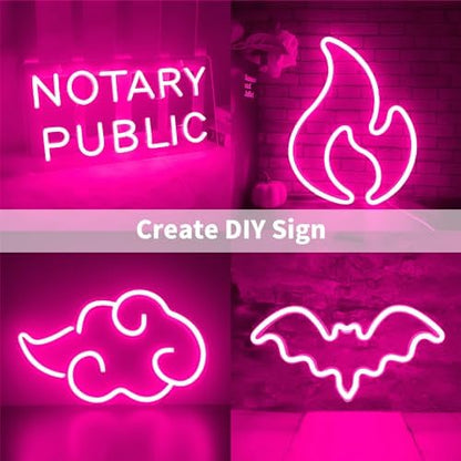 iNextStation 16.4FT DC12V LED Strip Lights Pink Neon Rope Lights (No Plug)