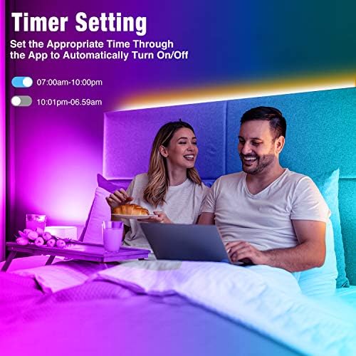 REEMEER 130ft Led Lights for Bedroom, APP Control Music Sync Color Changing Led Lights, Led Strip Lights with Remote for Room, Kitchen Party,Home Decoration