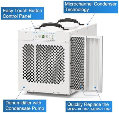ALORAIR 235 Pints Crawlspace Dehumidifier with Pump, Sentinel HDi120