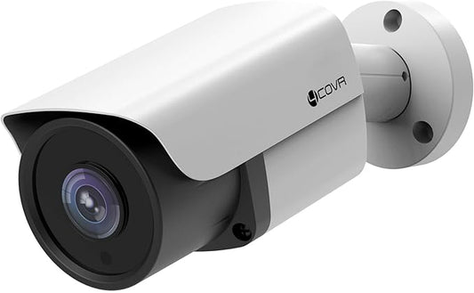 4COVR 4MP PoE Security IP Bullet Camera Outdoor, 4-Megapixel UltraHD Wired Surveillance Camera, AI Human Vehicle Detection, 110° Wide Angle 2.8mm Lens Built-in Mic, 100ft IR Night Vision, LY37EX4MA