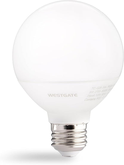 Westgate TC-G25-5W-RGBW-WIFI LED Smart Lamps 5W RGBW, Color Changing Light Bulb, Compatible with Alexa, Works with Google Home, Bathroom Vanity Light, 1 per Box