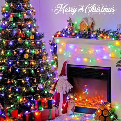 JMEXSUSS Multicolor 100 LED Globe Christmas Lights Indoor Plug in