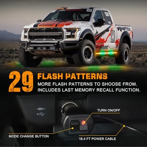 XRIDONSEN 2PCS 60 inch Running Board Strobe Lights Truck Emergency Lights