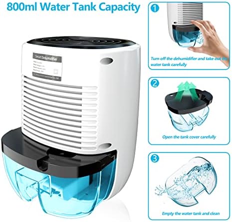 Dehumidifiers for Home 27oz(800ml), Small Auto Shut off with Drain Hose