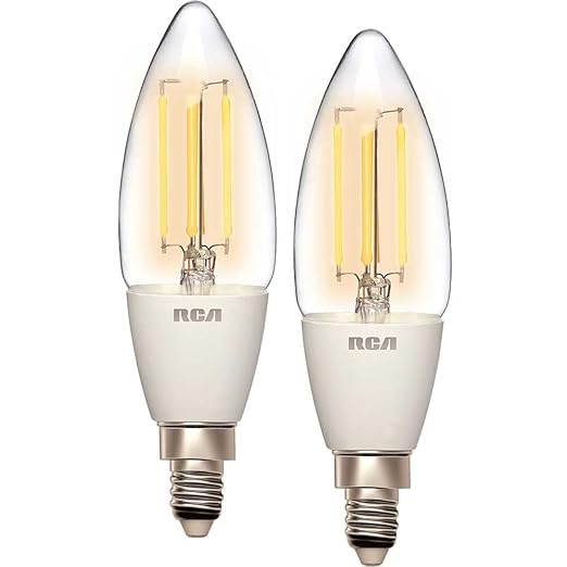 RCA WiFi Smart Light Bulbs Alexa Devices Compatible, Google Home, Amber B11 Vintage LED Light Bulb, 4W (40W Eq), 320 Lumens Dimmable LED Light Bulbs, Control with Smartphone, Tunable