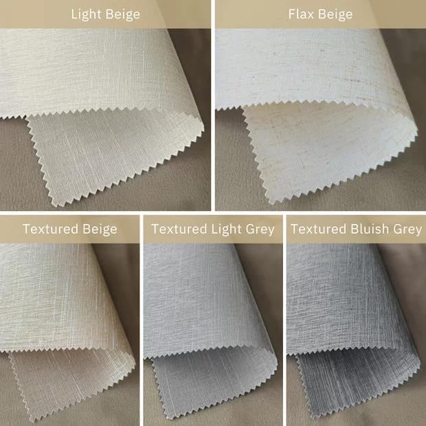 Fabric Samples of Motorized Smart Light Filtering Roller Shade, Fabric Samples with Remote Control Automatic Cordless Light Filtering Shades Custom Size