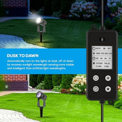 SUNTHIN Outdoor Landscape Spotlights, Dusk to Dawn Sensor Control, 12 Pack