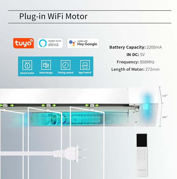 Motorized Sheer Vertical Blinds Work with Alex Google Home, Light Filtering Smart Vertical Blind Sliding Door Blinds Remote Control Blinds for Sliding Glass Door Customize(Jacquard Off-white)