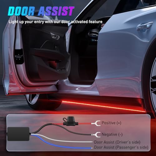 Nilight 8PCS Aluminum RGBW Underglow LED Strip Lights with APP & Remote