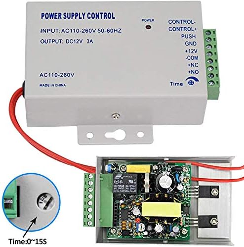 LIBO Complete RFID Access Control System Fingerprint Access Controller Keypad, DC12V Power Supply Transformer, 180kg/350lbs Electric Magnetic Lock with Door Switch Button, 125KHz ID Cards Keychains