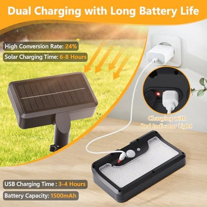 Clip On Solar Motion Lights Outdoor,360°Rotatable Fence Lights(1Pack,3000K)
