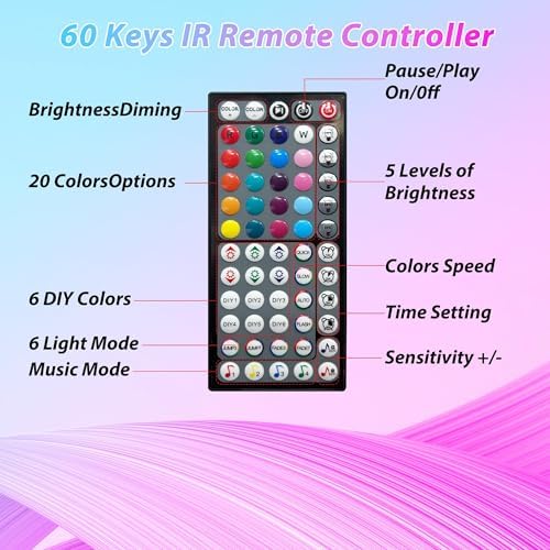 Ledagic Led Lights for Bedroom 250ft (2 Rolls of 125ft), RGB Led Lights