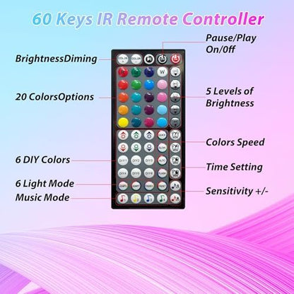 Ledagic Led Lights for Bedroom 250ft (2 Rolls of 125ft), RGB Led Lights