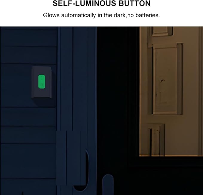 Wireless Doorbell,Door Bell Chime Kit with Extra Outlets & Nightlight,1400Ft Range,Doorbell Signal Extender,IP65 Waterproof,Do Not Disturb Mode,LED Flash(White,2 Button & 2 Receiver)