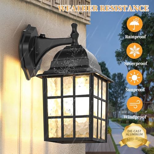 12'' Dusk to Dawn Outdoor Lights for House 2 Pack, Aluminum Porch Light