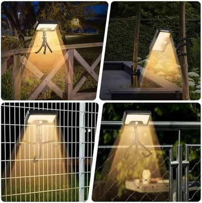 Solar Motion Lights Outdoor with Flexible Octopus Tripod (2 Pack, 3000K)
