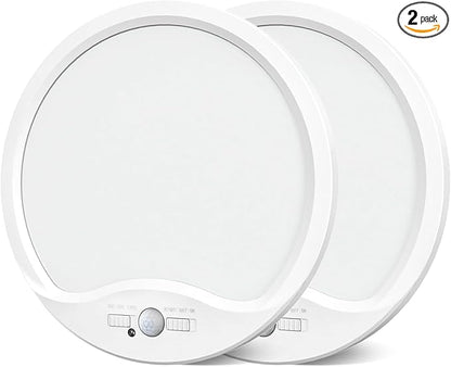zemty 2Pack 12inch Motion Sensor Ceiling Lights Wired, 24W 2400lm 3CCT/3 Mode/30-120s Timer, Bright White LED Flush Mount Light Fixture Motion Activated for Closet Pantry Hallways Stairwells Garage