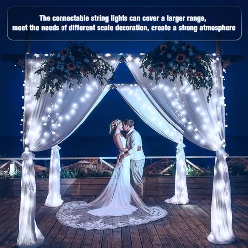 JMEXSUSS Connectable 100 LED Globe White String Lights Indoor for Bedroom