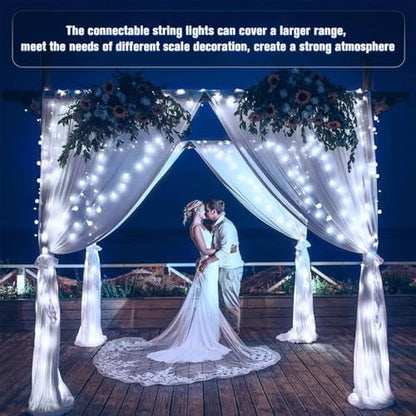 JMEXSUSS Connectable 100 LED Globe White String Lights Indoor for Bedroom