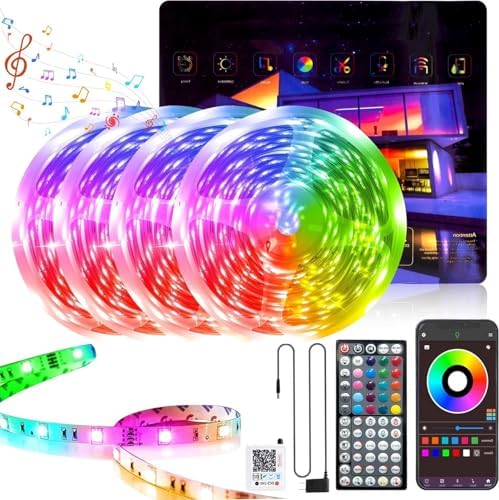 GANZQH 400FT RGB Led Lights for Bedroom with Remote & App Control, 4*100FT