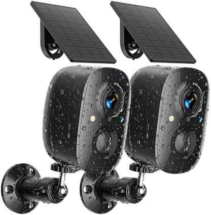 2K Wireless Security Cameras Solar Powered Outdoor Cameras