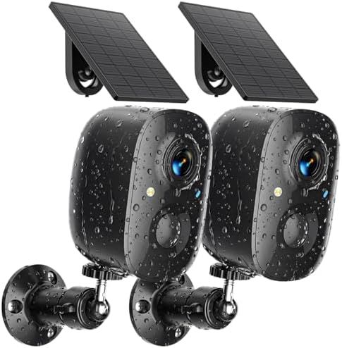 2K Wireless Security Cameras Solar Powered Outdoor Cameras
