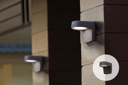 Lithonia Lighting LED Wall Pack Outdoor Light Fixture, Wall Sconce for Doorways and Garages, 3-in-1 Switchable White Light, 3 Diffuser Options, Dusk to Dawn Photocell, 120V, Bronze