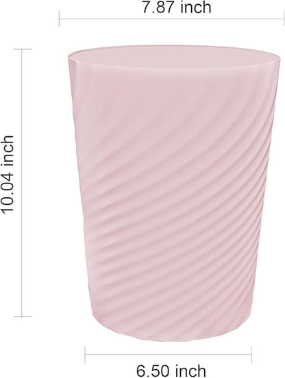 DAJITRE 1.8 Gallon Small Trash Can Wastebasket Recycling Bin Slim Profile for Compact Spaces Bathroom, Office, Bedroom, Kitchen (1.8 Gallon-2pack, Pink)