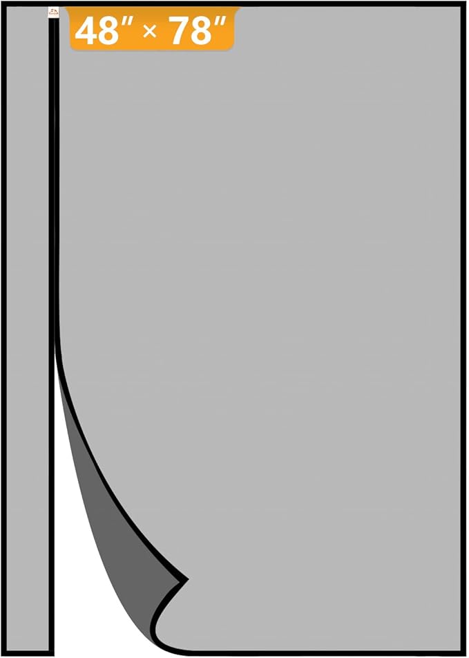 Yotache Reversible Side Opening Magnetic Screen Door Fits Door Size 48 x 78, Reinforced Sewing Mesh for Balcony, French, Sliding Door, Actual Screen Size 50" x 79", Black