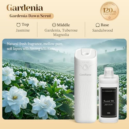 Waterless Essential Oil Diffuser (M60) with 120ml Oil (Gardenia)