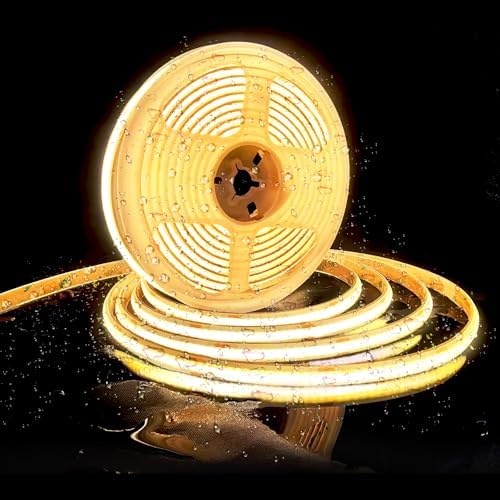 Pandery Outdoor LED Strip Lights,2700K Warm White,24V IP67 LED Strips,32.8FTt/10M,CRI90+ Waterproof led cob Strip Light for Bathroom,Pool,Garden,Sauna Rooms(Power Not Included)