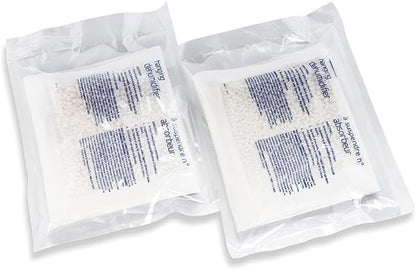 Camco 44286 Fragrance Free Hanging Dehumidifier-Convenient Hook Absorbs up to 3x Its Weight in Water, Reduces Moisture and Humidity in Closets and Tightly Confined Spaces, 2 Pack
