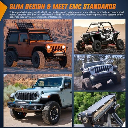Nilight Single Row LED Light Bar Ultra-Slim Spot Pods 2PCS 7 Inch 18W Fog Light Driving Work Roof Bumper Lighting for Offroad 4x4 Trucks Polaris RZR SUV ATV UTV