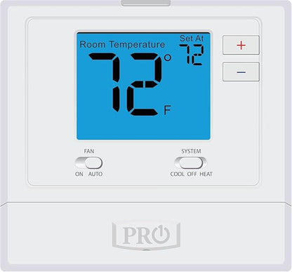 PRO1 T701 Single Stage Non-Programmable Wall Thermostat for 1 Heat/1 Cool Conventional Systems, Conventional Digital Thermostat for Home