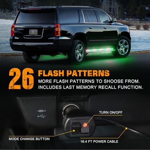 XRIDONSEN 2PCS 70 inch Running Board Strobe Lights 864 LED Emergency Lights