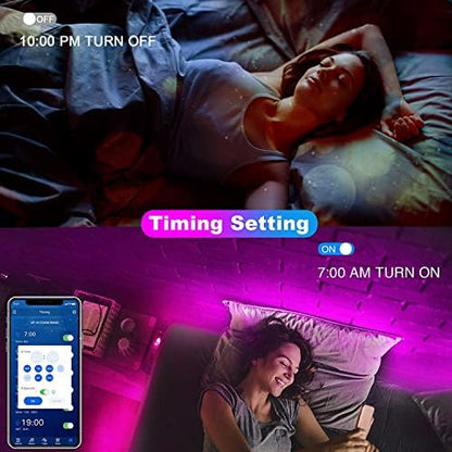 dalattin Led Strip Lights 200ft (2 Rolls of 100ft), Led Lights for Bedroom with App & Remote Control, 24V Led Lights Strip for Room & Festival Decoration