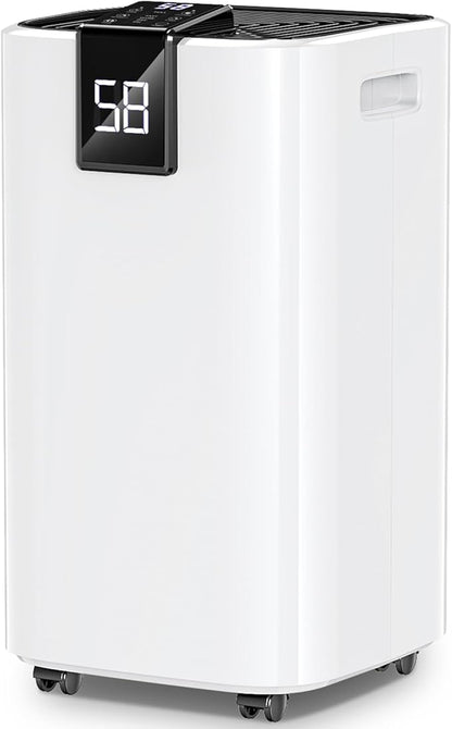 4,000 Sq.ft Dehumidifier for Basement, 45 Pint Dehumidifiers for Home with Drain Hose, Smart Humidity Control, Auto Defrost, Auto Restart, 24H Timer, for Bedroom, Bathroom, RV, Garage