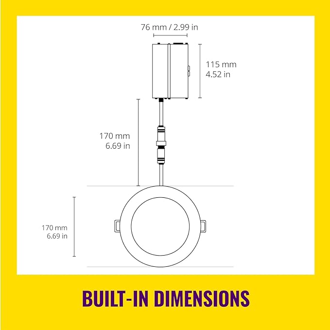 WiZ Connected Smart Retrofit Recessed Downlight, 1000 Lumens, 6 Inch Matter Compatible LED Color Changing Lights, Motion Recessed Lighting Fixture, Connects to Your Wi-Fi, Control with Voice or App