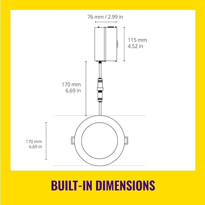 WiZ Connected Smart Retrofit Recessed Downlight, 1000 Lumens, 6 Inch Matter Compatible LED Color Changing Lights, Motion Recessed Lighting Fixture, Connects to Your Wi-Fi, Control with Voice or App