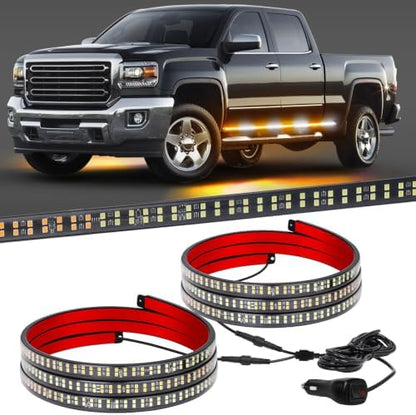 XRIDONSEN 2PCS 70 inch Running Board Strobe Lights 864 LED Emergency Lights