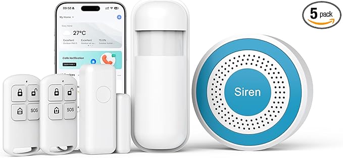 Alarm System for Home Security WiFi+4G,Smart Door/Window Alarm Systems Kit with Instant App Alerts NO Monthly Fees,Compatible with Alexa and Google,Smart Life or Tuya for Apartment,Kids Safety