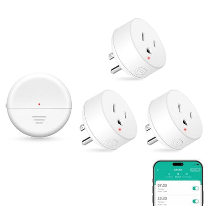 NineLeaf Wireless Motion Sensor WiFi Outlet 260FT Remote Smart Switch | App Control, Adjustable Sensing Mode, WIFI Auto Control Lights Fan Appliances, No Wiring,Garage,1Sensor 3Plugs