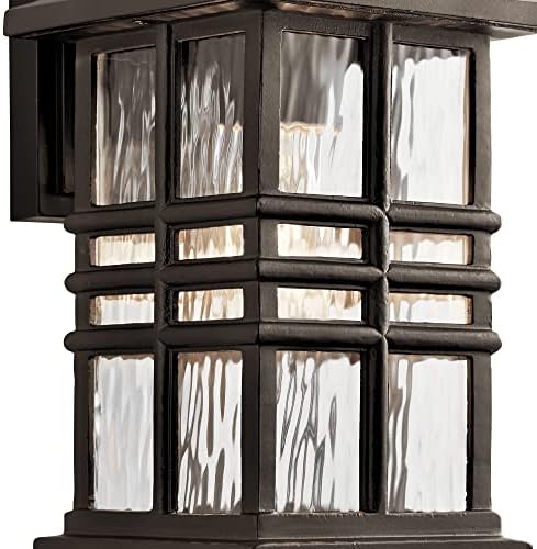 Beacon Square 12" 1 Light Outdoor Wall Light with Clear Hammered Glass in Olde Bronze® (Pack of 2)